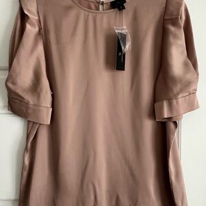 Elegant Satin Blouse in Taupe